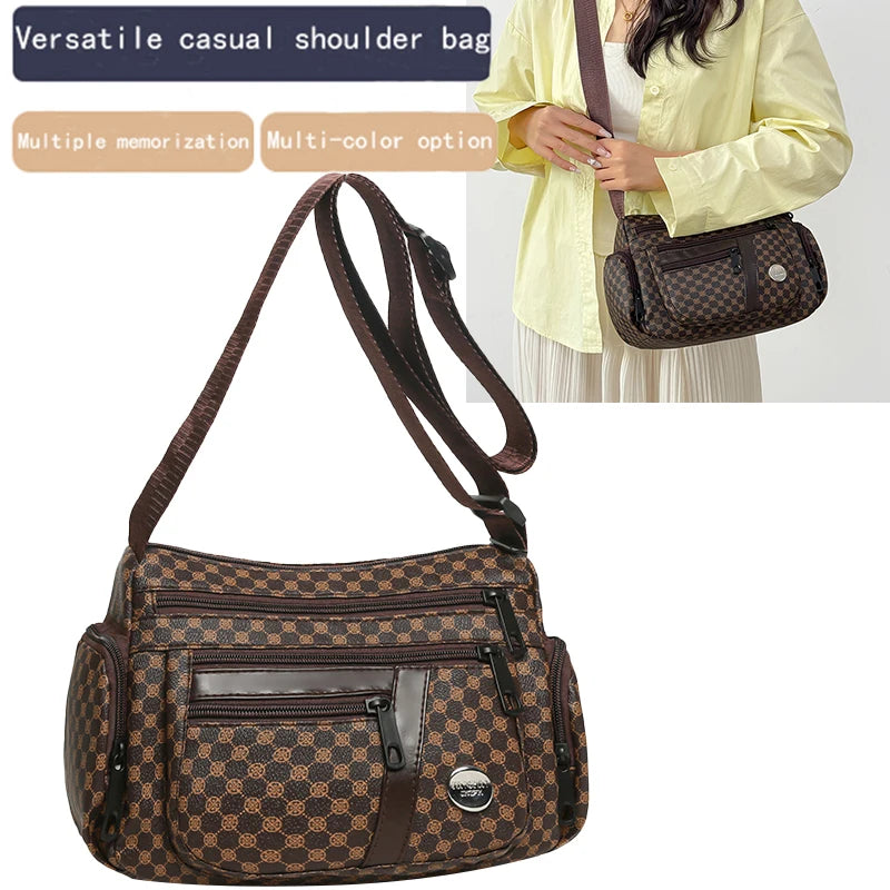 Everyday Versatile Rhombus Pattern Crossbody Bag Trendy Two Option