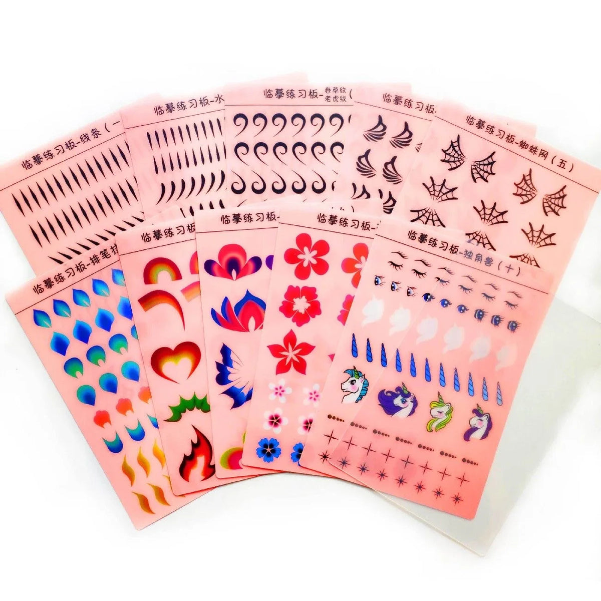 Face Painting Practice Board Copy Practice Suitable For Newcomers To Learn Washable and Reusable Body Painting Practice Template Vue 12pcs template
