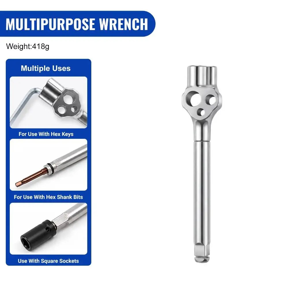 Heavy Duty Hexagonal Bit Adapter Extended Levers Design Torque Amplifier Multi-Function Hex Wrench Adapter Handle Extension Rod Vue