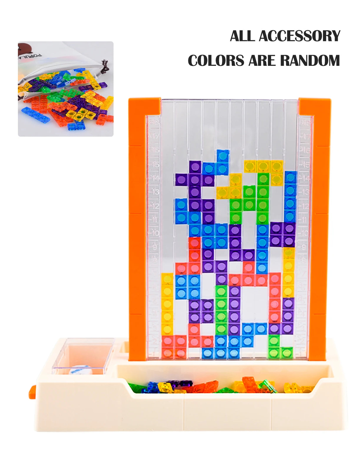 3D Blocks Puzzle Toys, DIY Intelligent Colorful Plastic Blocks Game Transparent Brain Teaser Toy for 8+ Boys and Girls Vue WHITE