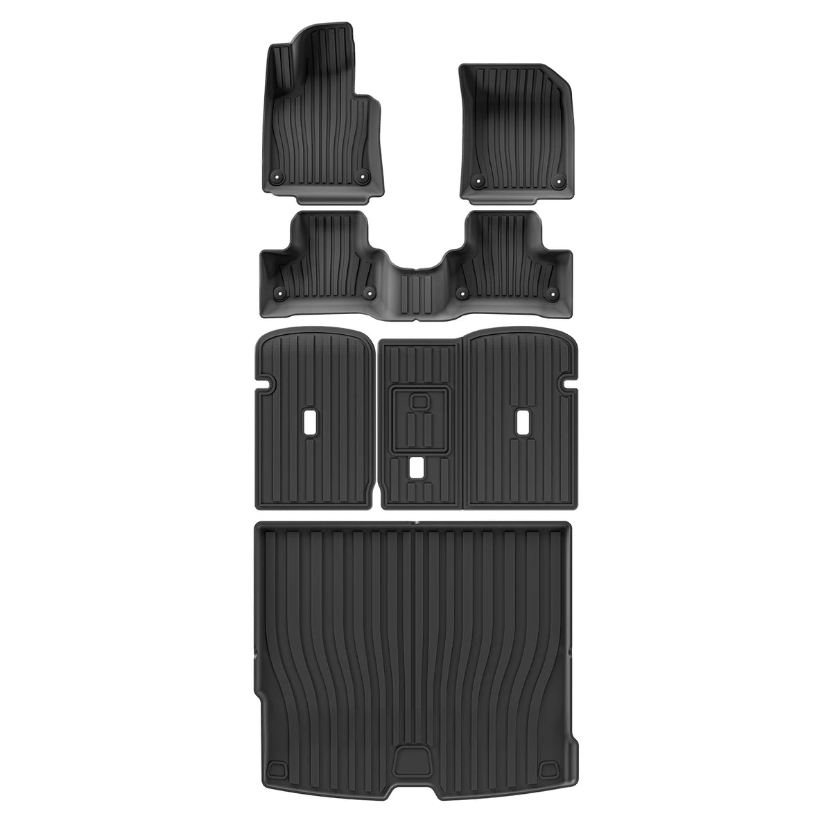 for Volvo XC60 2018-2025 Fuel Car Floor Mats Trunk Pad Cargo Liner TPE 3D Foot Mat All Weather Black Vue XC60 LHD 6PCS fuel model