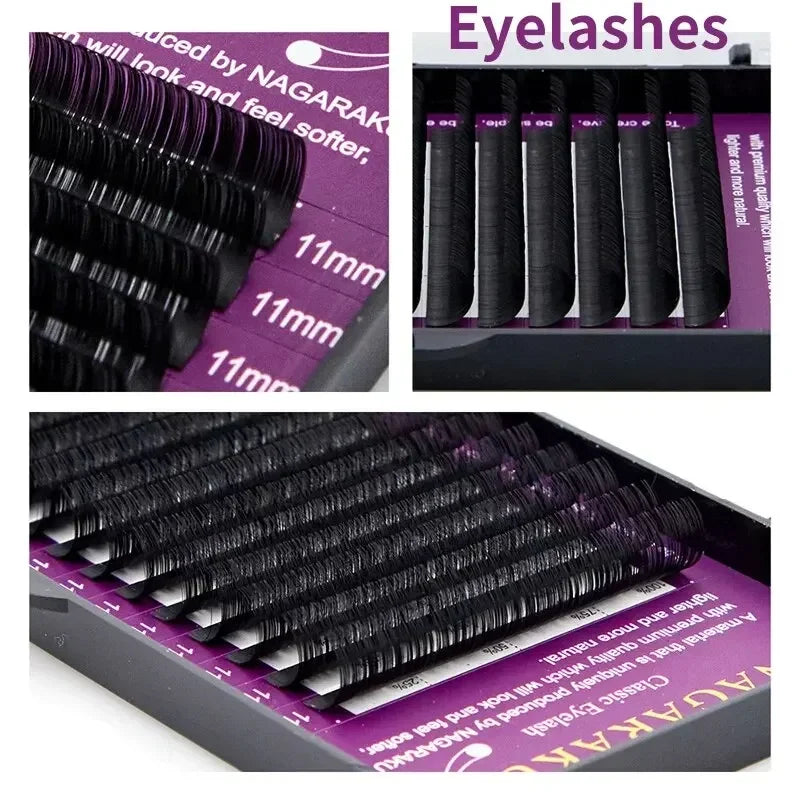 16 Rows Of Single Round Bristles Sunflower Chinese Curl Soft Comfort Matte Single Manual Flowering Eyelash Extensions Vue