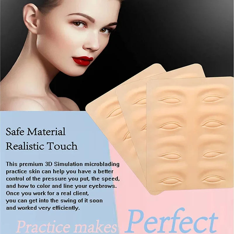 Tattoo Practice Skin Microblading Supplies Eyebrow Eyeliners Practice Latex Skin Permanent Makeup Eyebrow Tattoo Training Tool Vue