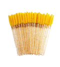 50pcs Disposable Eyelash Brushes Eyelashes Extension Tools Eyebrow Brush Mascara Wands Applicator Spoolers brosse cils Vue 50PCS-JMS1-YELLOW