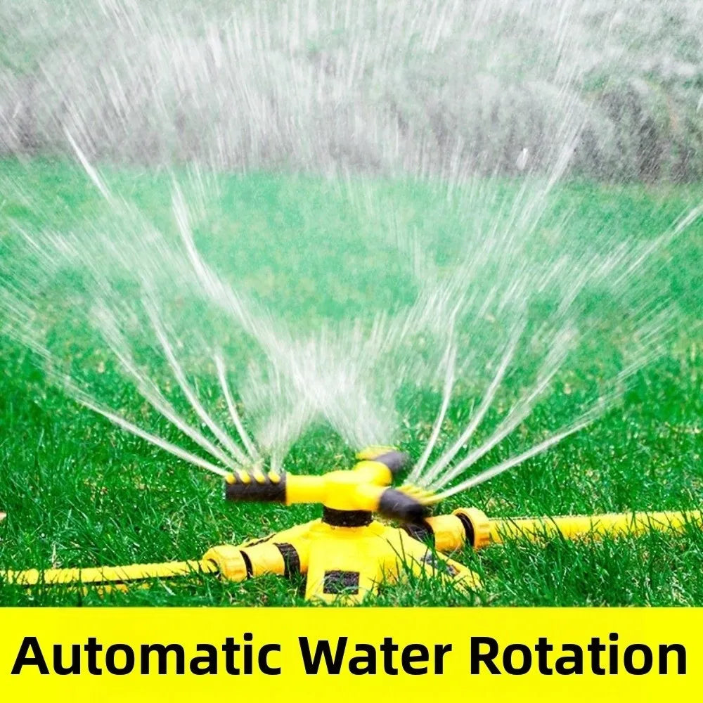 3-Arm Rotating Sprinkler Durable Heavy Duty 360 Degree Sprinkler Adjustable Wide Coverage Garden Sprinkler Flower Bed Vue