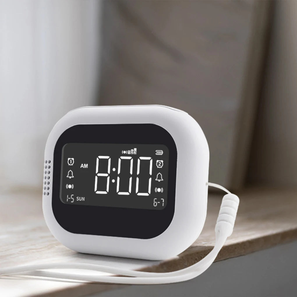 Vibrating Alarm Clock Wireless Loud Alarm Clock With White Noise Deep Sleep Digital Travel Clock Snooze function Alarm Clock Vue