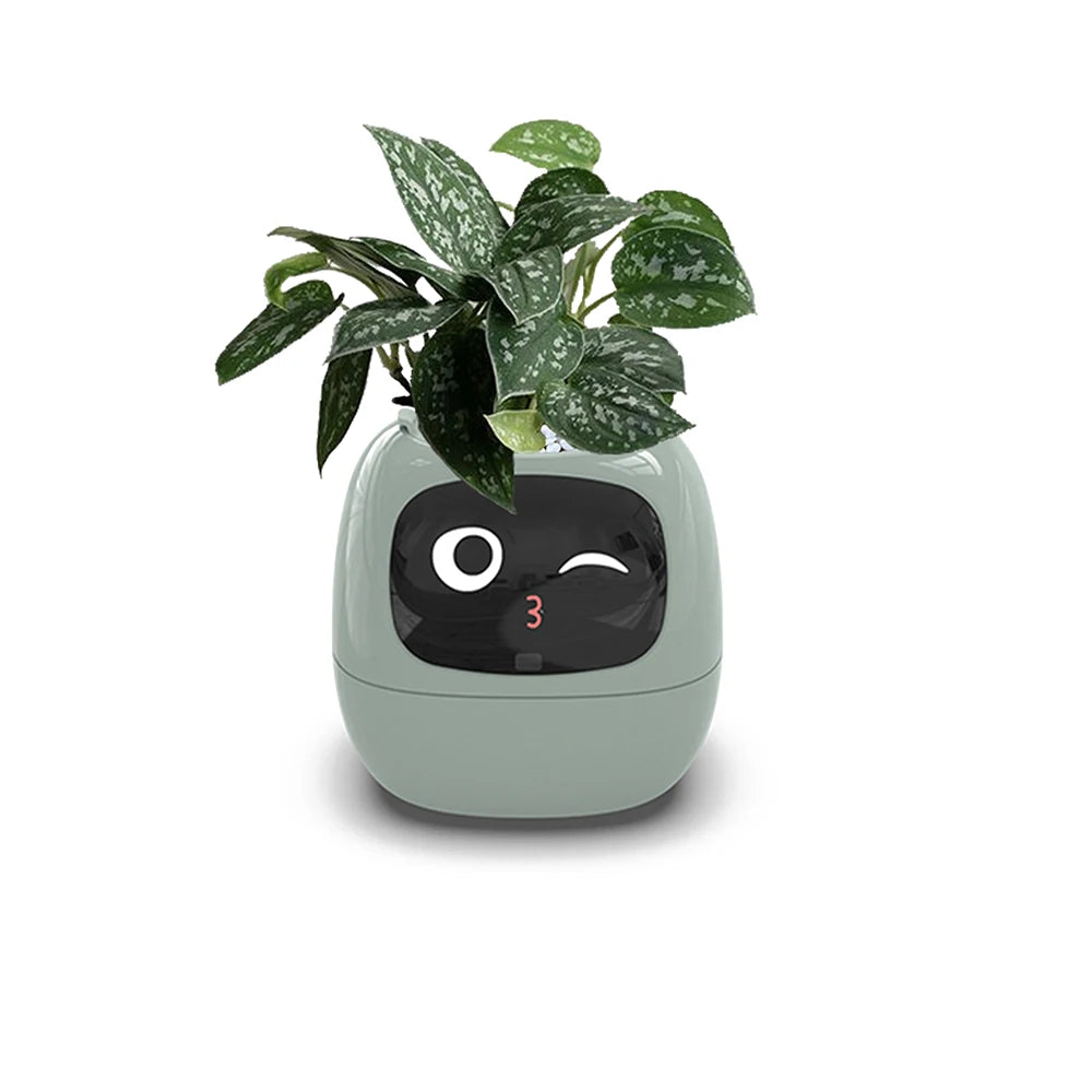 Tuya Smart Pet Planter Robot Adorable Plant Companion Smart Planter 7 Smart Sensors Time/Date/Luminance/Moisture Display Planter Vue