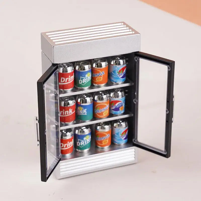 Simulation Dollhouse Refrigerator Mini Beverage Accessories Plastic Toy Set for Kids Pretend Game Vue A2