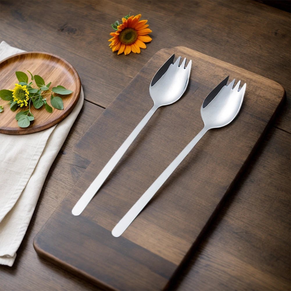 5-Piece Stainless Steel Spork Set | Long Handle Camping Flatware Camping Flatware Set Vue