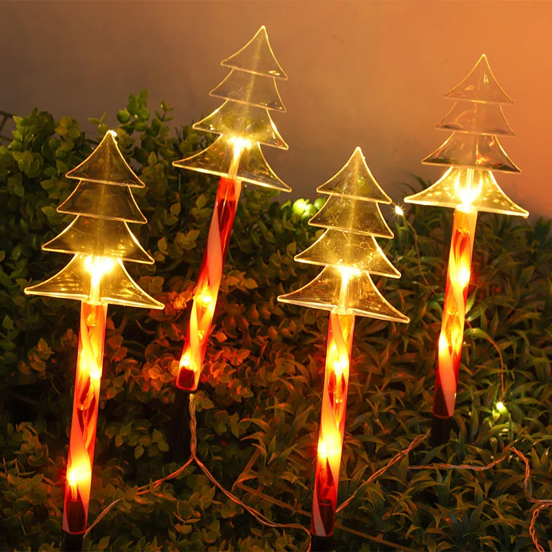 5pcs/lot Christmas Solar Stake Lights 8 Modes Garden Waterproof Landscape Christmas Lights Pathway Decor LED Lights Lawn 1001 Vue