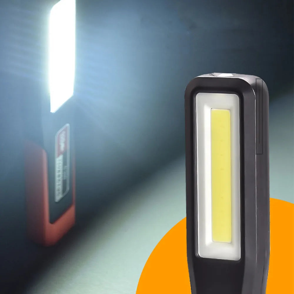 Powerful COB LED Work Light Car Garage Mechanic Lamp USB Rechargeable Flashlight Magnetic Torch Emergency Light Warning Light Vue