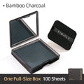 100Pcs Oil Blotting Paper Matting Face Oil Control Wipes Facial Oil Absorbing Sheet Portable Refillable Facial Blotter with Case Vue Bamboo-Charcoal