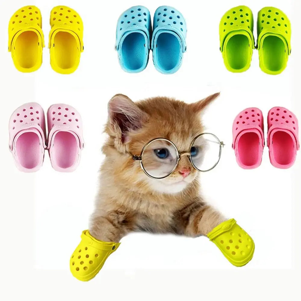 1 Pair Pet Beach Shoes Non-slip Pet Sandals Comfortable Breathable Dog Hole Shoe Soft-soled EVA Dog Rain Boots for Cats Vue