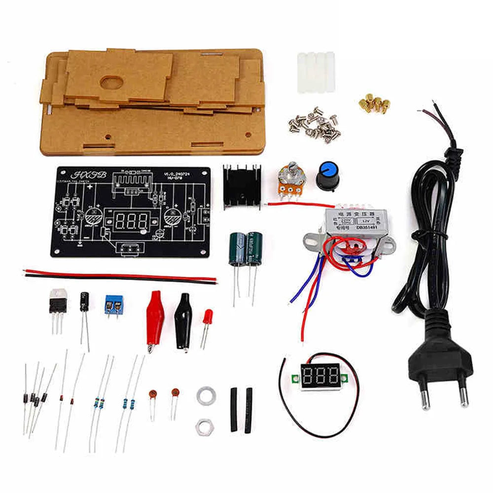LM317 DIY Kit Adjustable Regulated Voltage 110V/220V to 1.25V-12.5V Step-down Buck Power Supply Module PCB Board Electronic Kit Vue