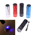 1Pcs 50LM 395nm Mini UV Flashlight, Compact 9 LED Outdoor Lighting Tool, Portable Black Light for Hiking Vue Blue with rope