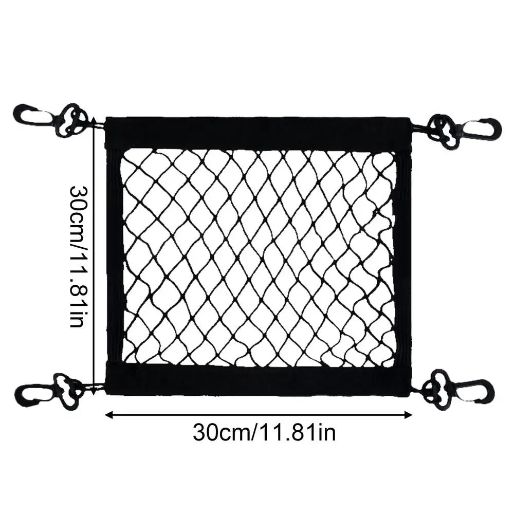 Motorcycle Cargo Net High Elastic Motorcycle Net for Helmet Storage 360 Degree Rotatable Cargo Net with 4 Hooks Luggage Net Vue Black