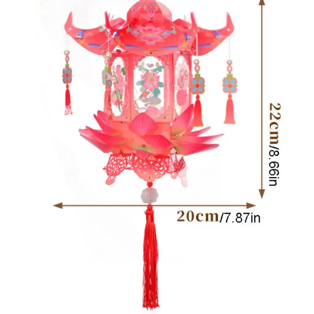 PVC Mid-Autumn Festival Lantern Lightweight Removable Handheld Lantern Blessing Glowing DIY Craft Material Kit Kids Vue