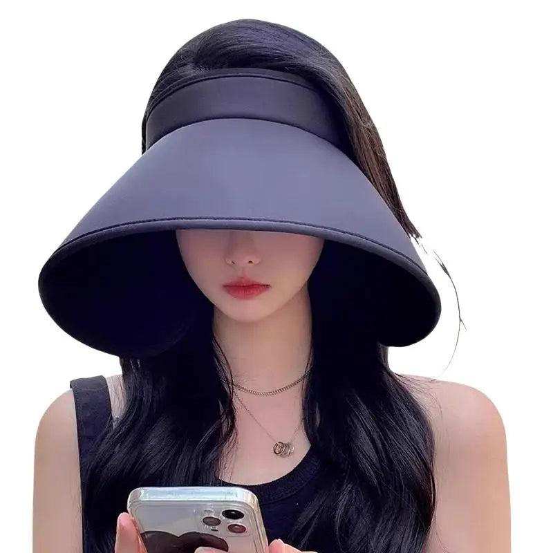 Women Wide Brim Summer Sun Hat Foldable UV Protective Hat for Beach Pool Holiday Travel Use Vue