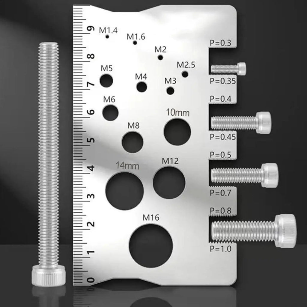 410 Stainless Steel Thread Gauge Screw Measuring Ruler Multifunctional Easy-to-Read Thread Gauge Ruler For Home Industry Repair Vue