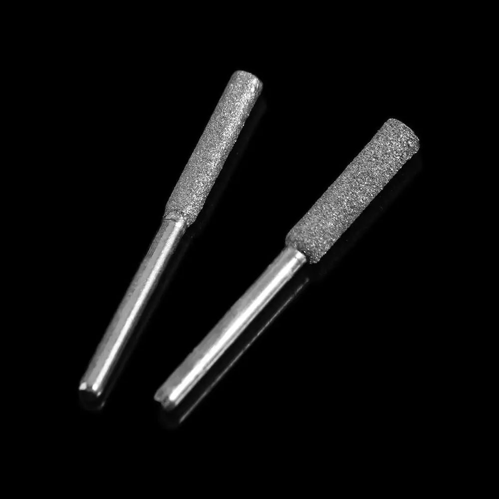 5pcs 4/4.8/5.5mm Diamond Coated Chainsaw Sharpener Stone Polishing Cylindrical Burr Chainsaw File Gold Silver Saw Sharpening Vue