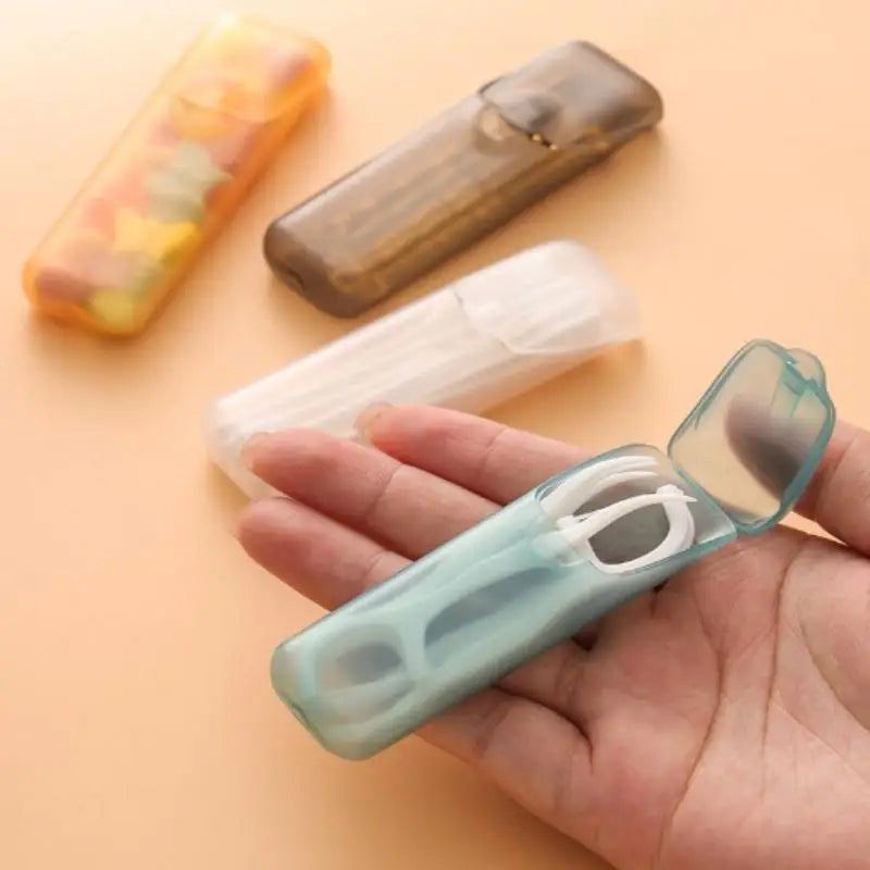 Travel Portable Transparent Toothpick Cotton Swab Box Mini Storage Box For Outdoor Travel Kitchen Restaurant Supplies Vue