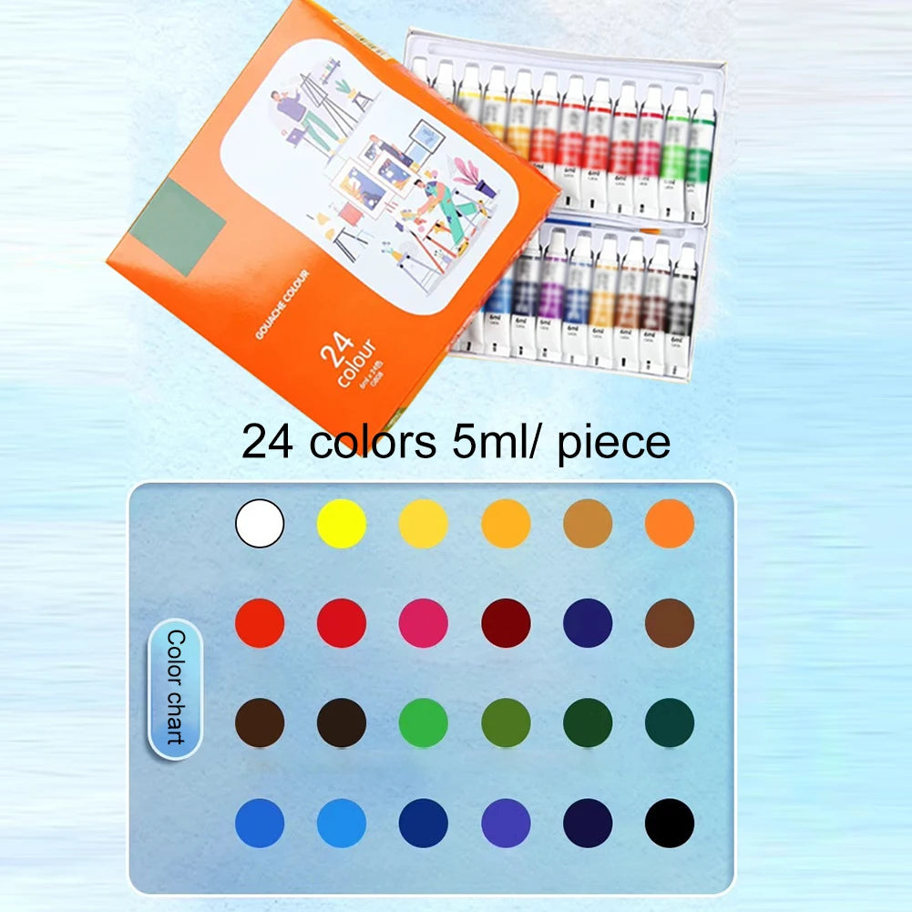 Travel Paint Palette Mini Watercolor Palette Set with Clip Portable Watercolor Set Wooden Grid Paint Box Gift for Kids Vue