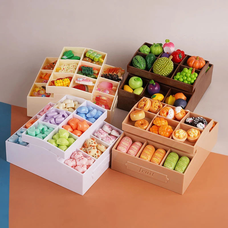 1PCS 1:12 Dollhouse Miniature Simulation Fruit Snack Stand Furniture Home Model Decor Toy Doll House Accessories Vue