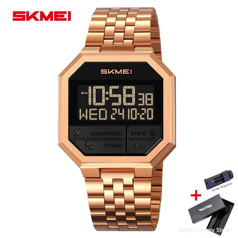 SKMEI 2350 Men's LED Digital Sports Watch | Waterproof Chronograph Men's Digital Watch Vue rose gold box China Mainland