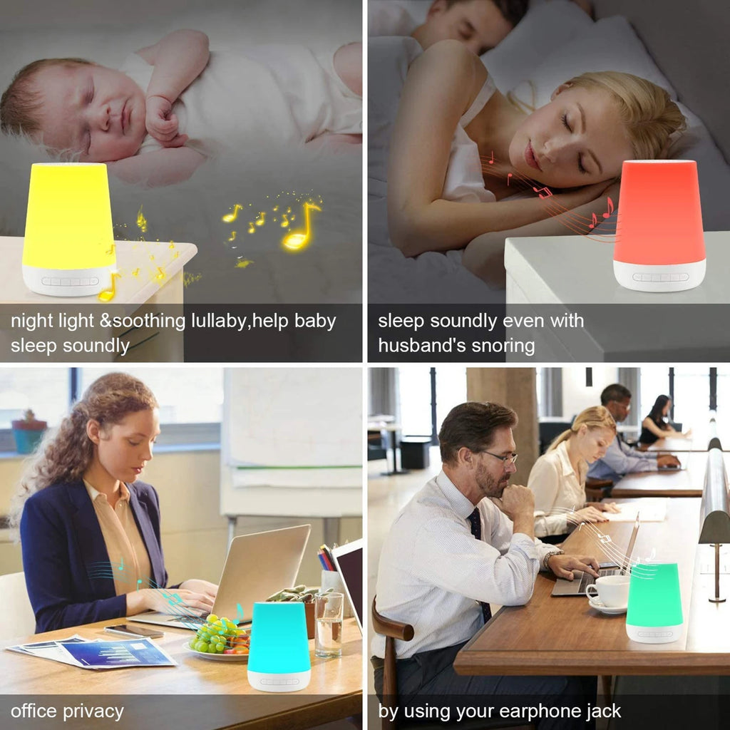 Smart White Noise Machine Baby Sleep Sound Machine Colorful Night Lights 34 Soothing Sounds Supports Voice APP Remote Control Vue