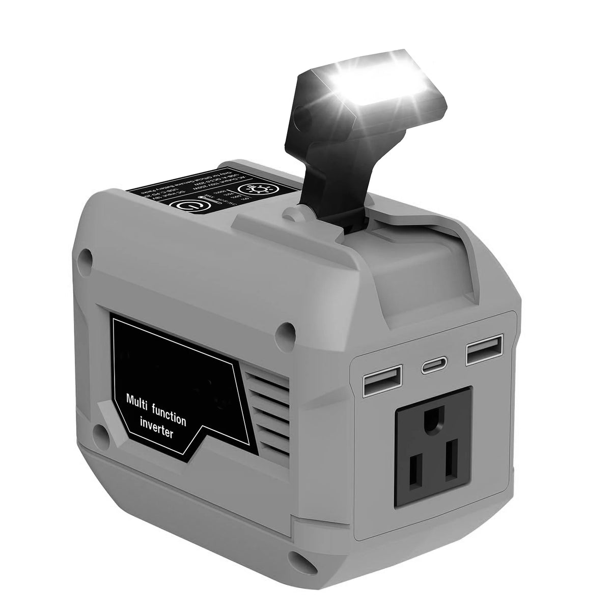 250W Portable Power Inverter Adapter for Makita/Milwaukee 18V Li-ion Batteries with 2 USB Type-C Fast-charging Ports for Camping Vue For DL
