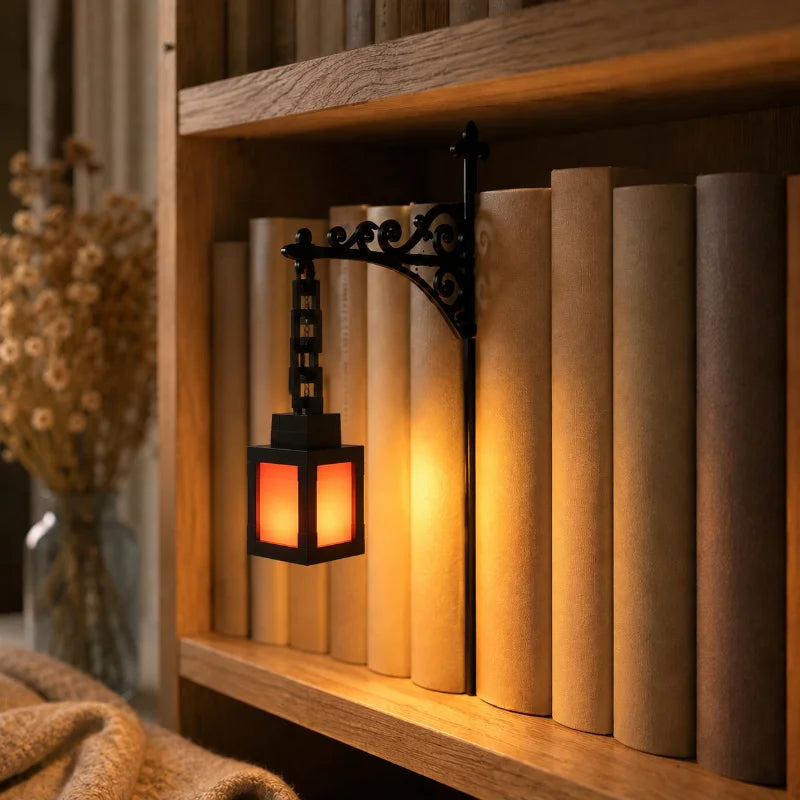 Library Lantern-Decorative Bookshelf Lighting Retro Library Lantern Bookshelf Lamp Multifunctional Warm LED Nightlight Ornament Vue