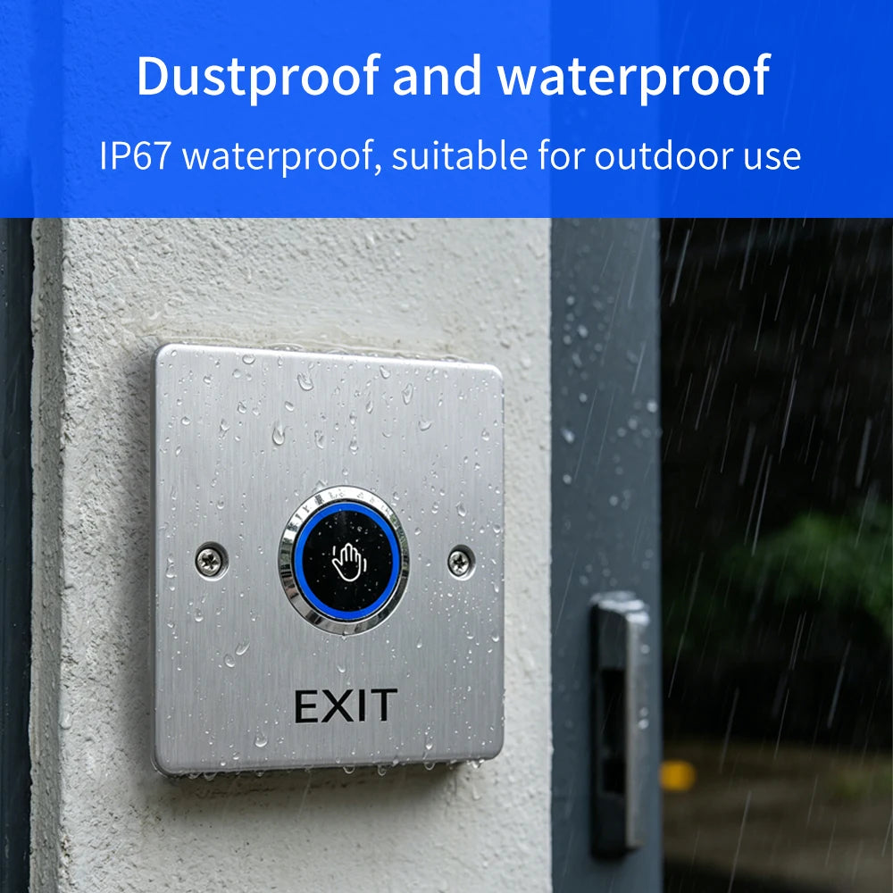 Infrared No Touch Exit Switch Induction Type Release Exit Button Switch Sensor Access Control DC12V-24V With LED Waterproof Vue
