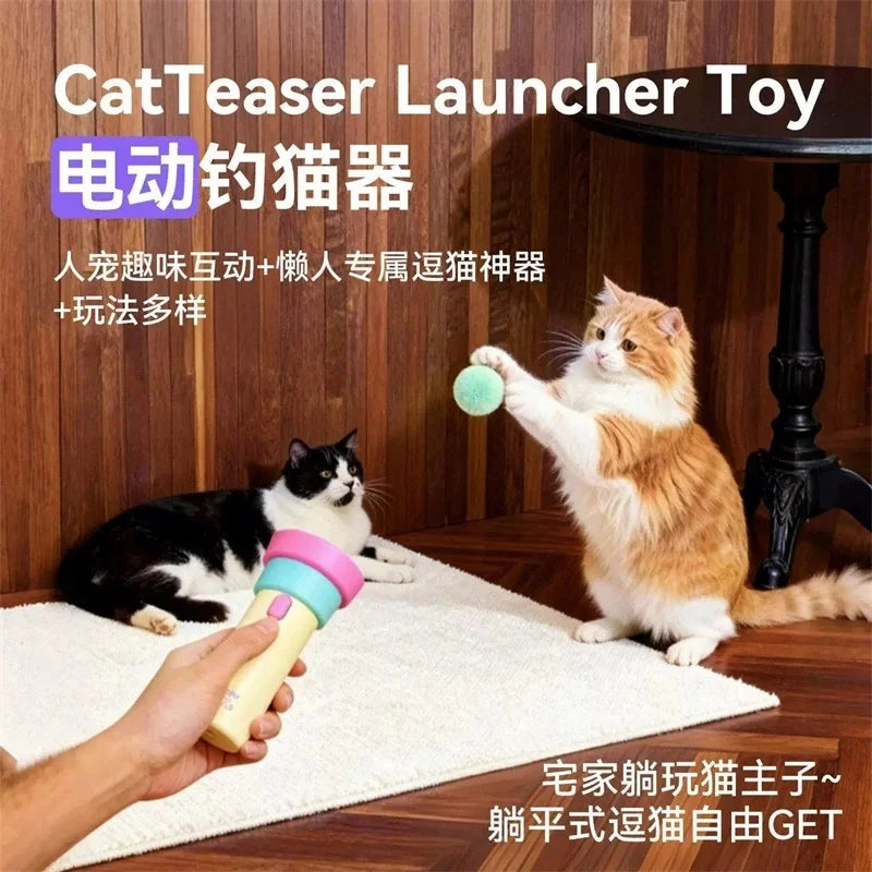 Electric Cat Teaser Launcher One Tap Reusable Ball Toy For Cats Indoor Play Exercise For Busy Cat Owners Perfect Christmas Gift Vue