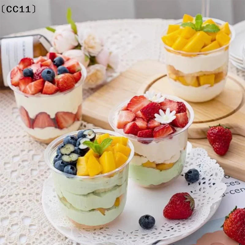 Plastic Salad Dessert Cups 50Pcs 250ML 300ML 360ML 500ML Disposable Clear Bowls For Catering Event Food Serving Vue