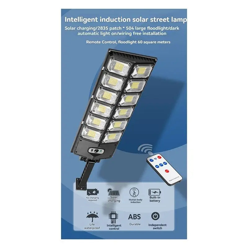 ABKW-Solar Lights LED Outdoor Solar Road Area Lamp Solar Lights With Remote Control, For Parking Lot Yard A Vue