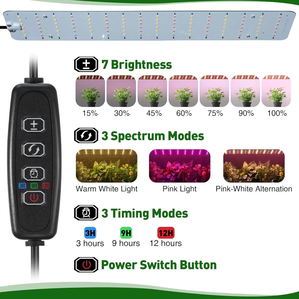 Greenhouse with Grow Light for Indoor, Small Greenhouse Kit 15W Plant Dimmable LED Grow Lights and Timer, Vue