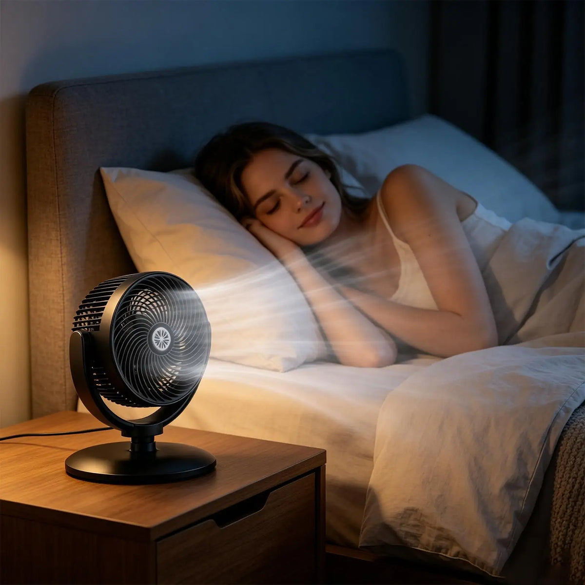 Telescopic Standing Fan 5 Wind Speeds Pedestal Fan Adjustable Height Air Circulator Fan for Home Office Dorms Bedroom Study Vue