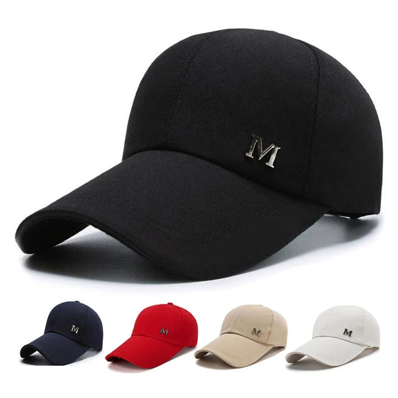 Men Women Baseball Cap Summer Cotton Hat Snapback Hip-Hop Cap Adult Sport Sun Hat Casual Long Brim Sunscreen Golf Cap Vue