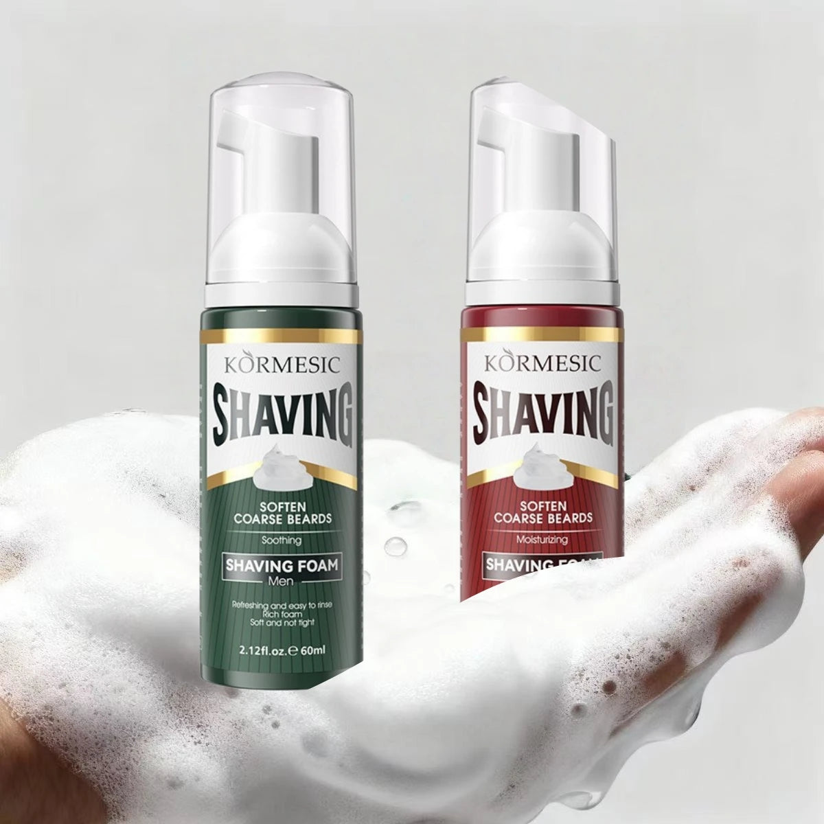 60Ml/Bottle Shaving Foam, Fragrant, Cleansing, Gentle and Dense, Softens Beard Hair, Cleanses the Skin, Has a Refreshing Texture, Is Non-Sticky, Easy to Rinse, and Leaves No Residue Vue