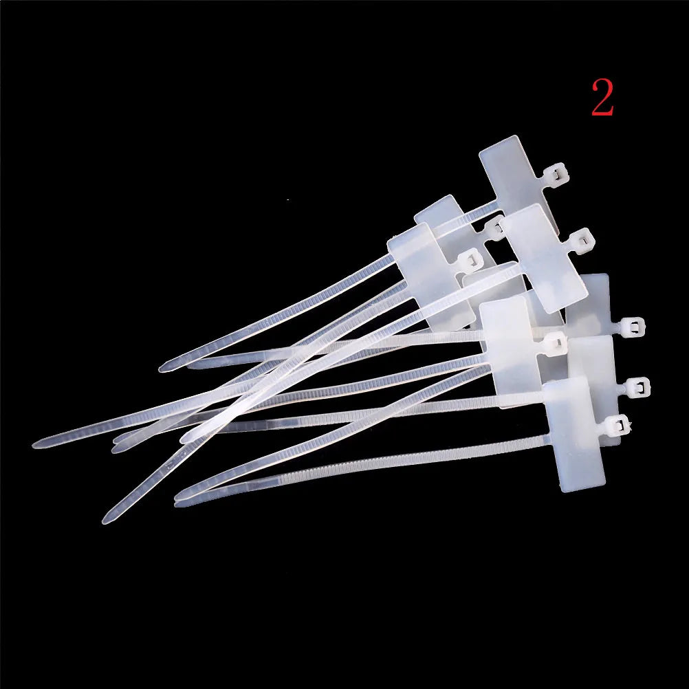 100Pcs Self-Locking Nylon Tie Tags RJ45 RJ12 Wire Power Cable Label Mark Tags Vue A2
