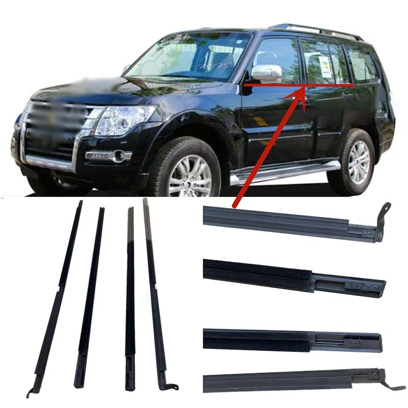 Window Weather Strip For Mitsubishi Pajero Montero V73 V93 V97 2000-2016 Car Waterproof Pressure Sealing Strip 4pcs/set Vue