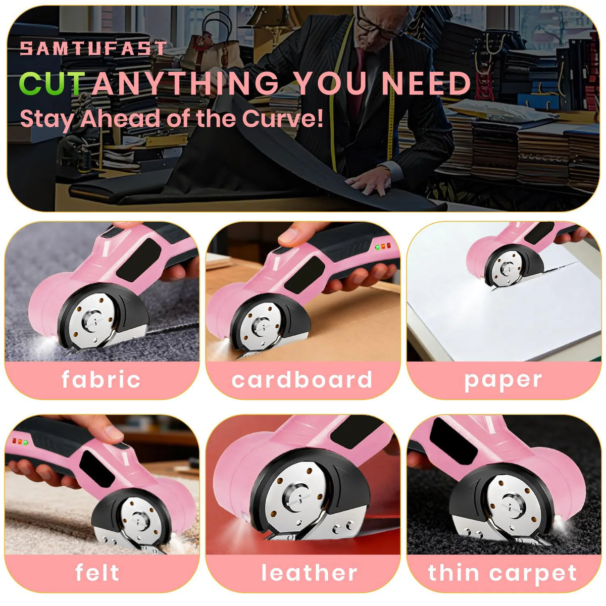 Cordless Electric Scissors,Rechargeable Cutter Electric,Cardboard Cutter Electric for Cardboard Plastic Fabric Leather Carpet Vue