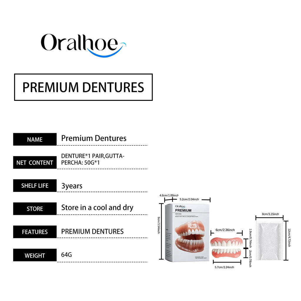 Denture Set - enhances smile aesthetics, made of comfortable material, dentures for a natural smile Vue