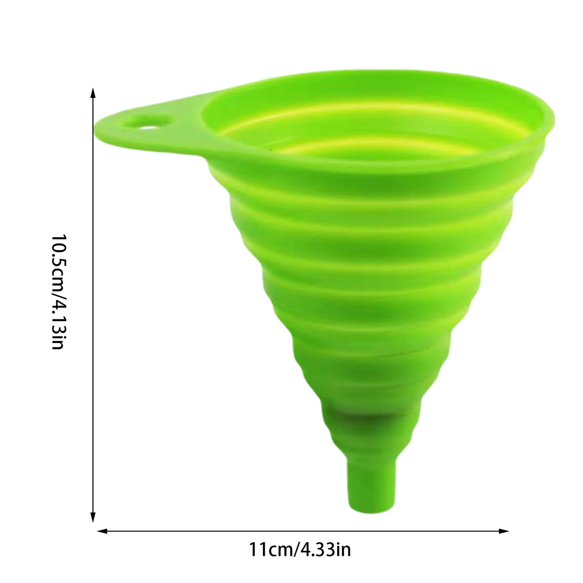 Foldable Silicone Funnel for Kitchen, Oil & Fuel Pouring Silicone Kitchen Funnel Vue Green-02