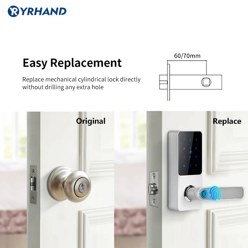 TTlock Bluetooth Waterproof Smart Lock WIFI Security Wireless Electronic Digital Aleax Keypad Code RFID Card Keyless Lock Vue