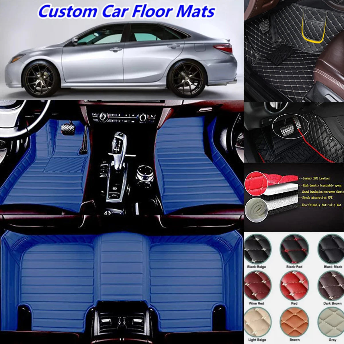 Custom Car Floor Mats For Changan CS35 CS35 Plus Auto Carpets Foot Coche Accessorie Floor Liners Vue B-blue 2018-2023