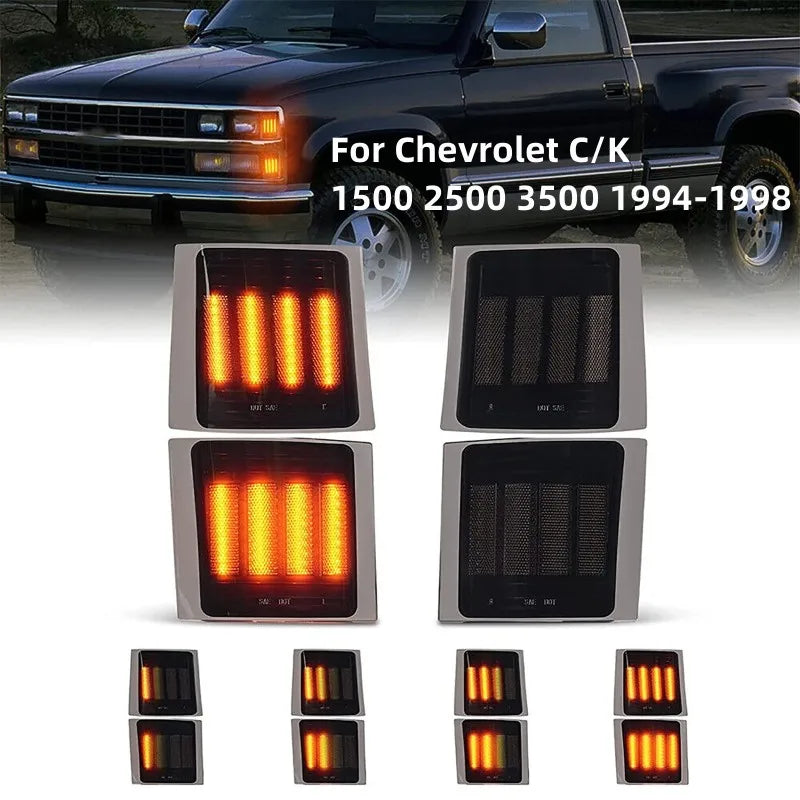 LED Car Front Corner Side Marker Light Side Marker Turn Signal Lights for Chevrolet C/K 1500 2500 3500 1994-1998 Vue