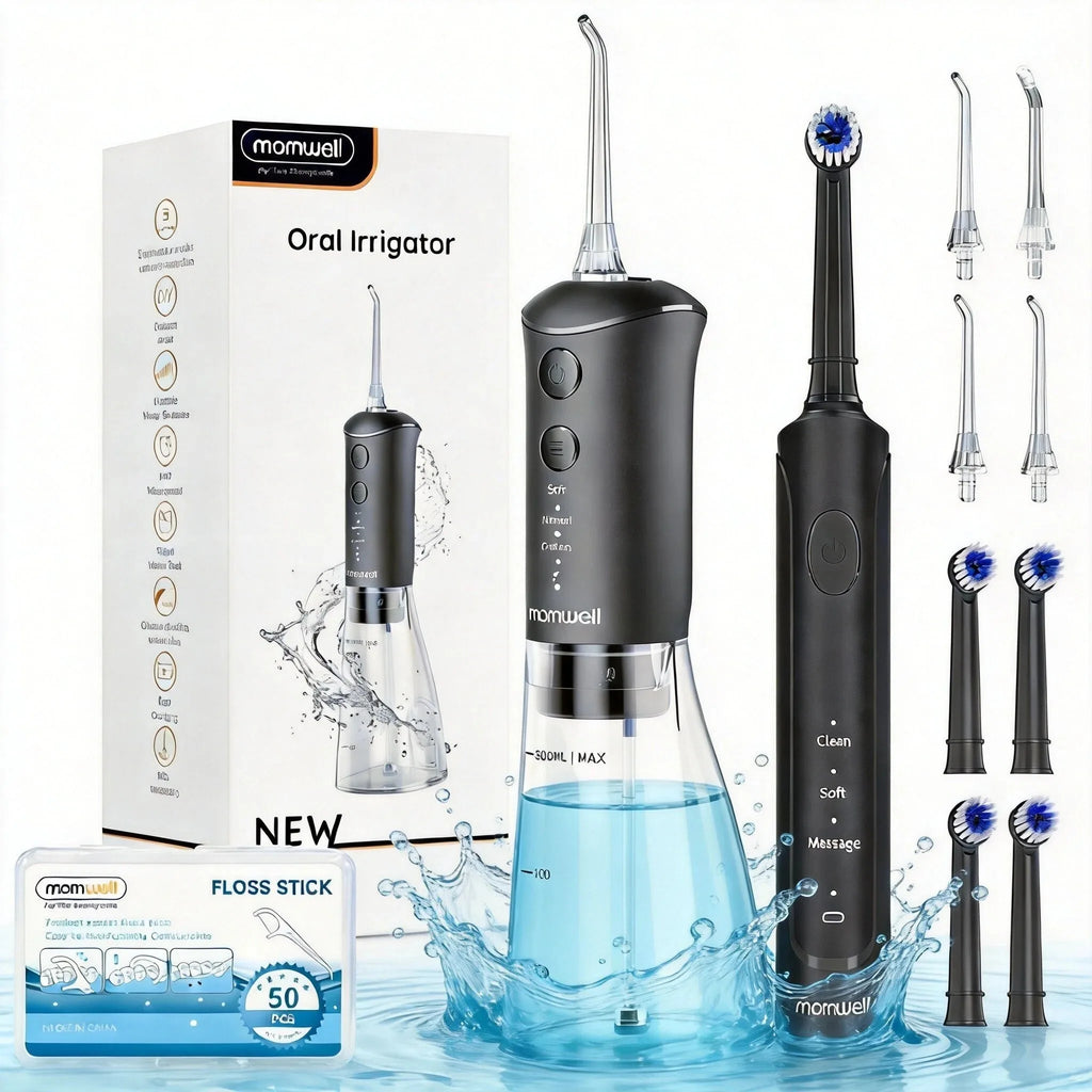 3-Mode Water Flosser & 8800rpm/min Sonic Electric Toothbrush | Premium Oral Clean Set with Enhanced Cleaning Modes, Larger Tank Vue