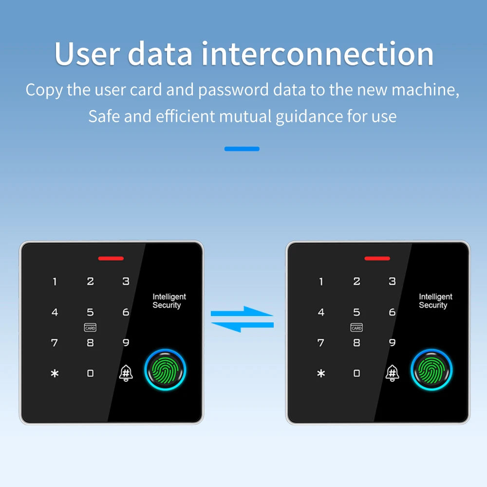 TF886 Fingerprint Keypad Standalone Rfid Card Reader for 12V Electric Access Control System Door Entry Zinc Metal Backlight Vue