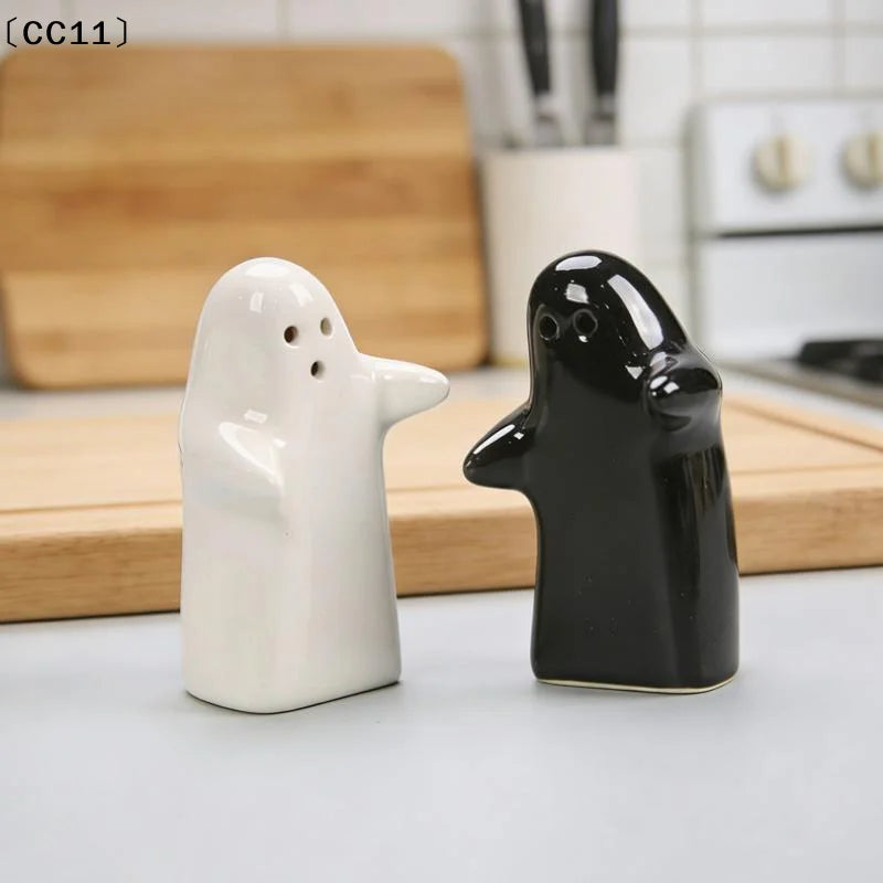 Ceramic Ghost Mini Pepper Salt Pot Seasoning Creative Hug Little